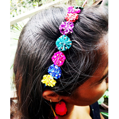 Multicolor Silken Beaded Hair Accessory