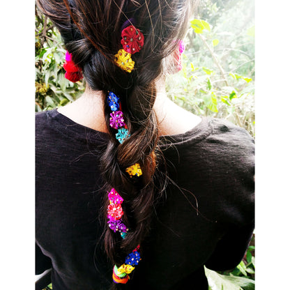 Multicolor Silken Beaded Hair Accessory