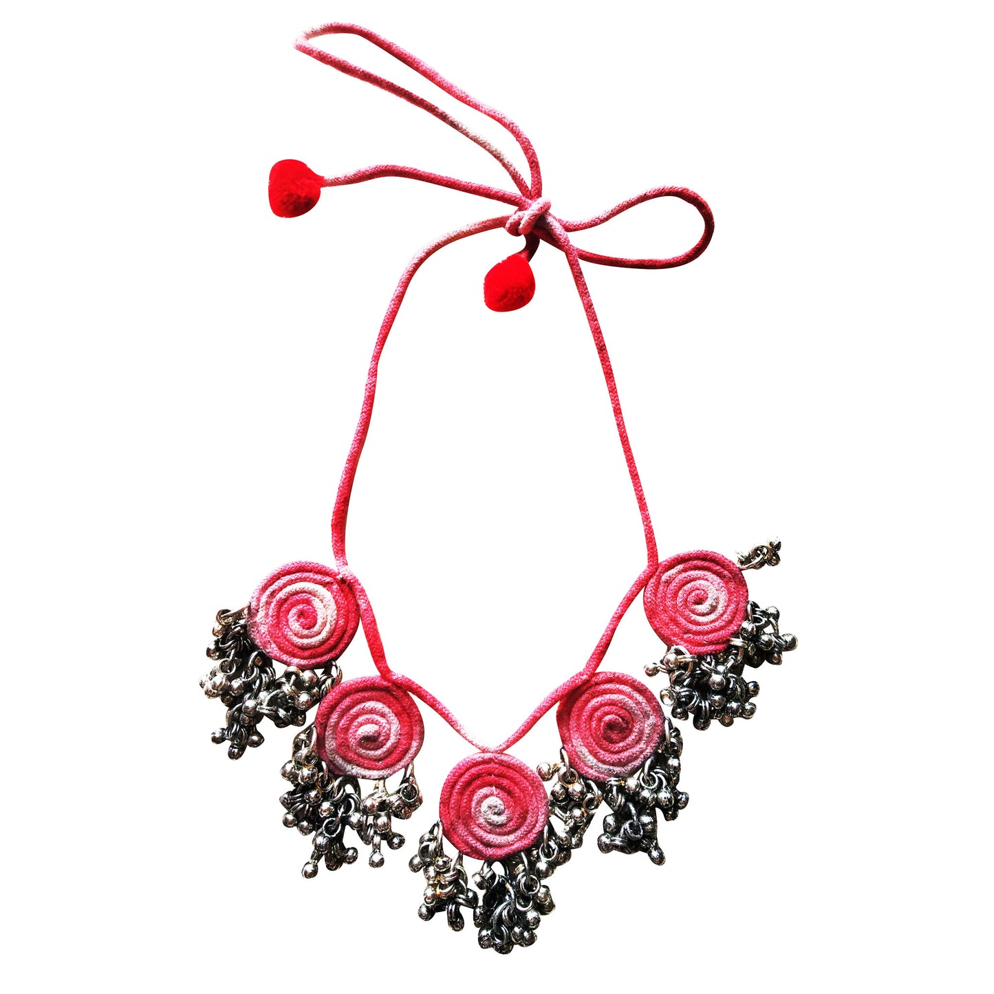 Shaded Red Ghungroo Necklace