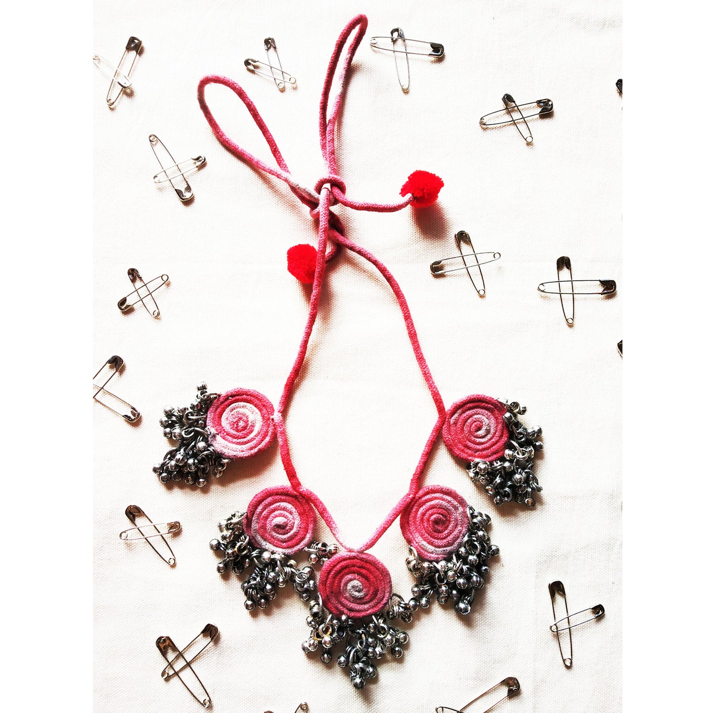 Shaded Red Ghungroo Necklace